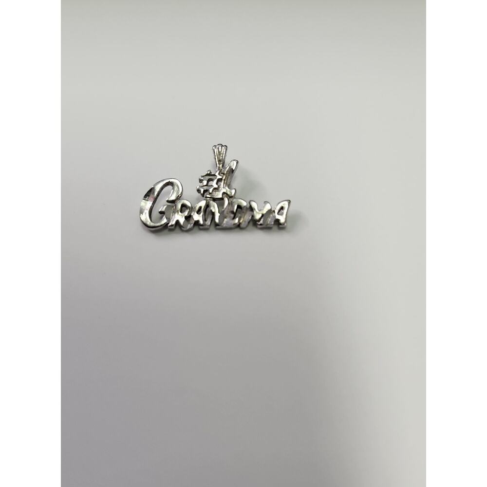 #1 Grandma 925 Sterling Pendant Charm Jewelry Diamond Cut NEW